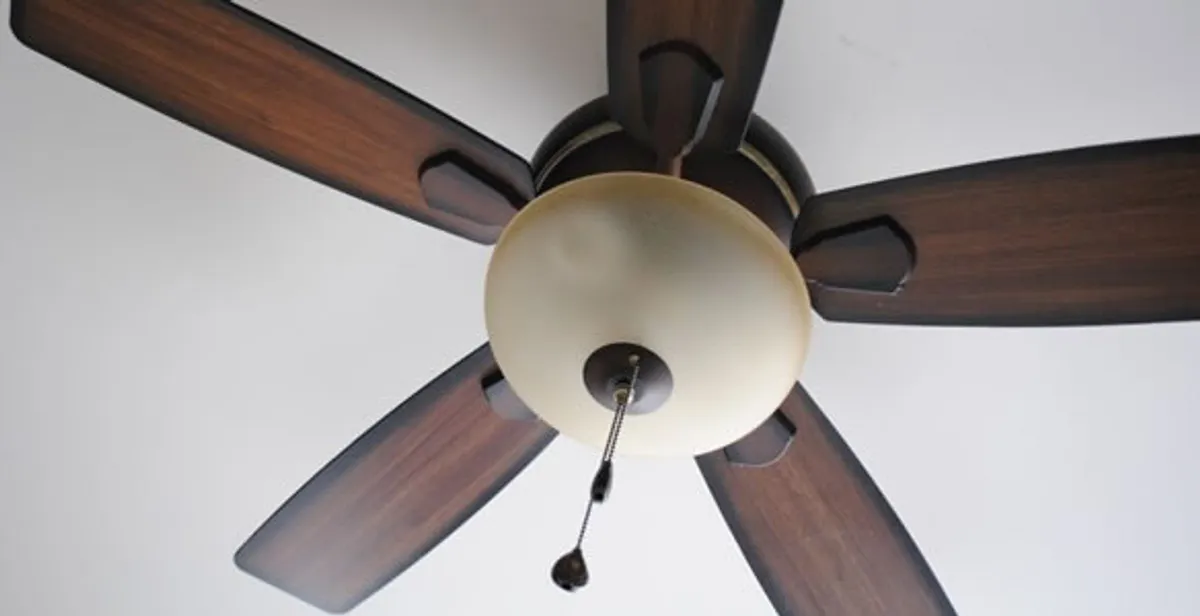 Fully installed ceiling fan with balanced blades and light fixture in Tucson, AZ