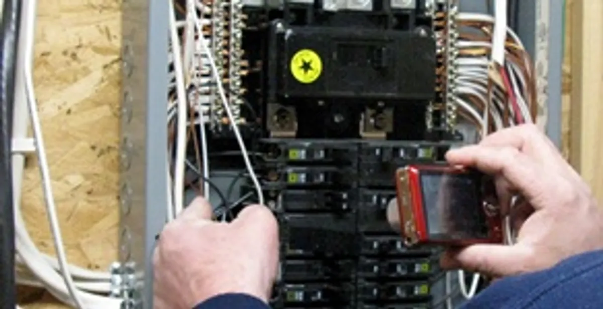 Home electrical inspection of circuit breaker panel by licensed electrician in Tucson, AZ